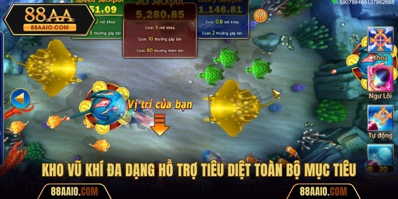 Kho vũ khí đa dạng hỗ trợ tiêu diệt toàn bộ mục tiêu